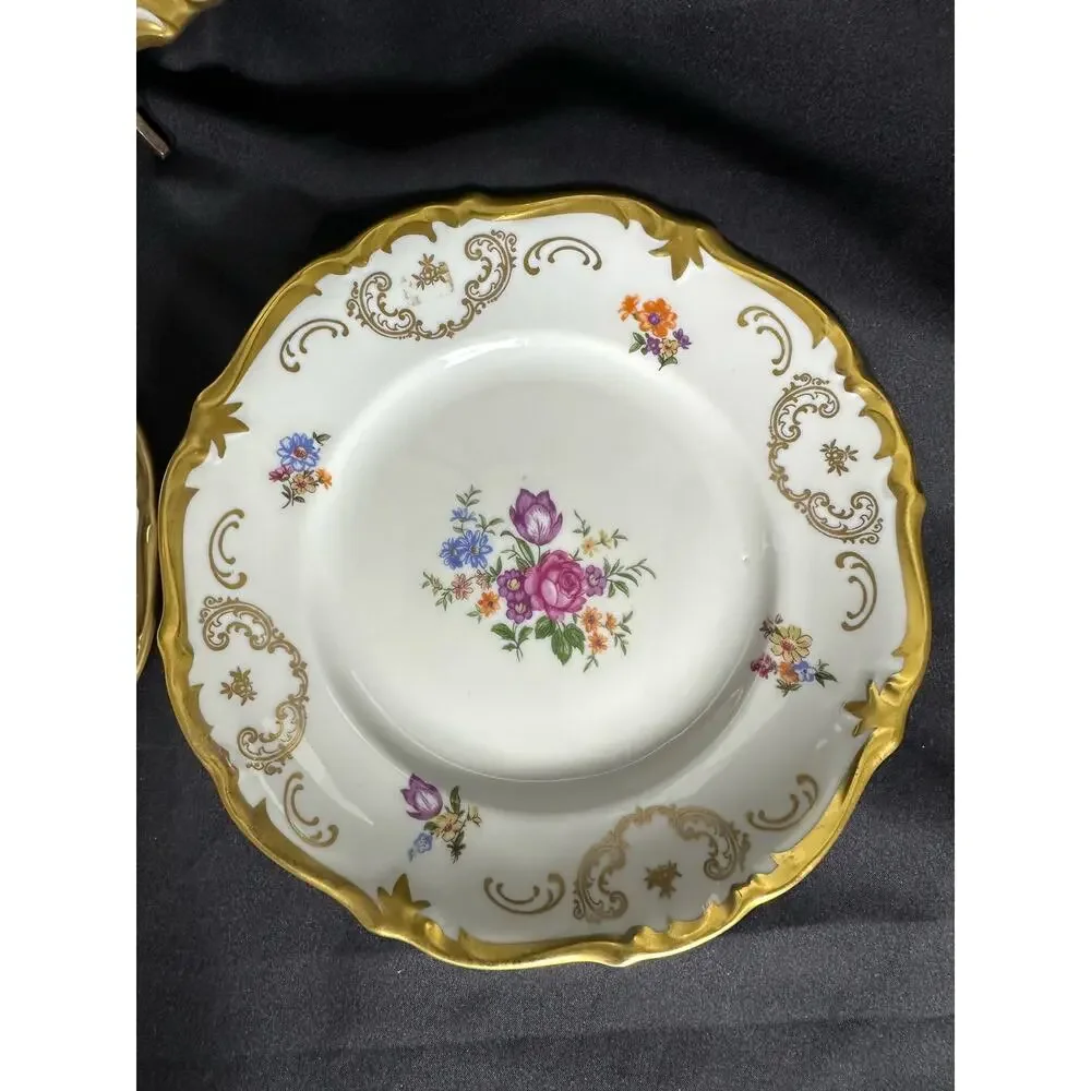 REICHENBACH GDR Dinner, Salad, Bread & Butter, Saucer Plates-RARE-One Set of  4